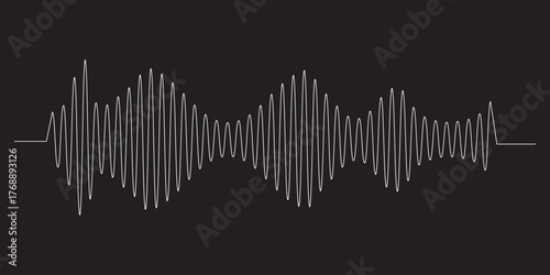 Abstract black wavy lines of the sound wave. Dynamic pulsating wave Musical concept, symbols of the frequency of digital music. Vector illustration. wavy.