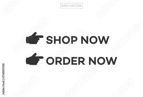 Order now button shop now with shopping cart and cursor icon illustration