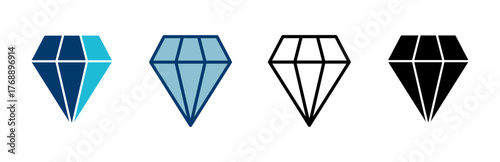 Diamond icon vector isolated on white background. Diamond vector icon. Gemstone symbol