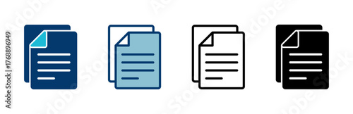 Document icon vector isolated on white background. Paper icon. File Icon