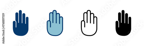 Hand icon vector isolated on white background. Hand gesture. hand stop