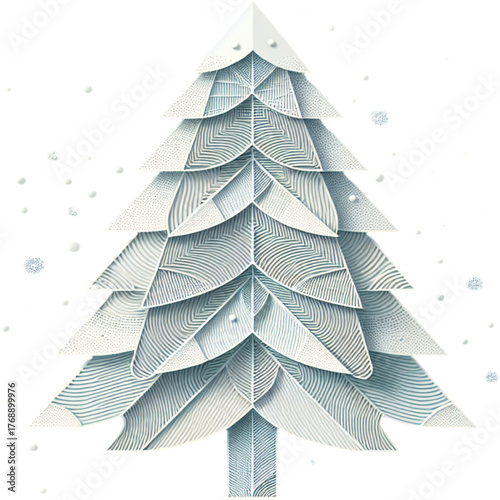 abstract paper christmas tree origami holiday decoration vector illustration