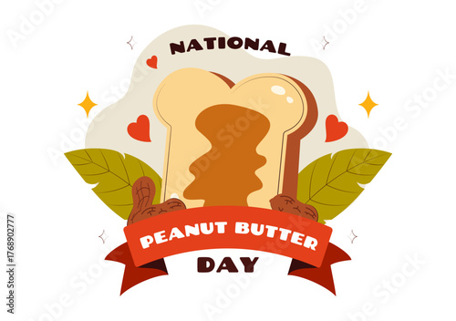 National Peanut Butter Day Vector Illustration On January 24 Featuring A Peanut Butter Jar And Nuts In A Flat Cartoon Style Background