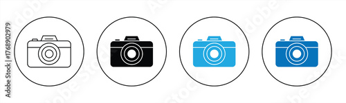 Camera icon set. Flat style photo camera. Vector illustration