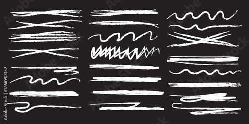 Wallpaper Mural Red line brush stroke with pencil underline and crayon textures for graphic design - wavy marks, straight elements and zigzag patterns. Hand drawn highlights with rough edges for text decoration. Torontodigital.ca