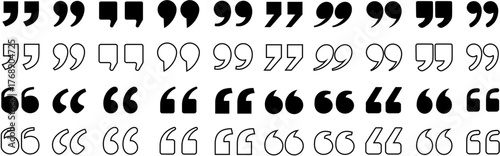 Set of Quotation Mark Icons and Symbols design vector illustration