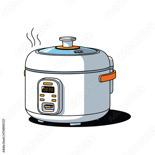 rice cooker vector with white background