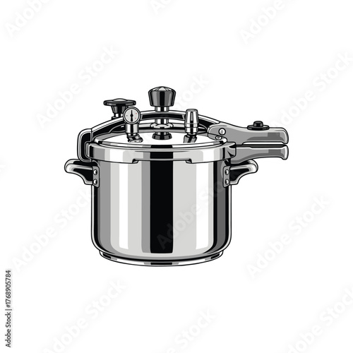 pressure cooker with white background