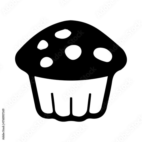 Muffin Icon Black and White