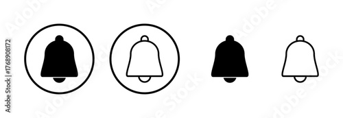 Bell icon logo design. Notification sign and symbol for web site design