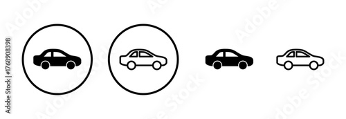 Car icon logo design. car sign and symbol. small sedan