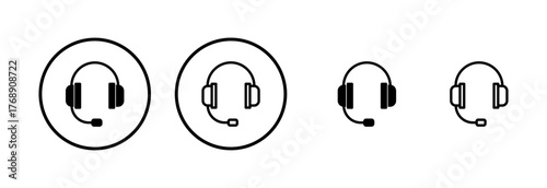 Headphone icon logo design. Headvector sign and symbol
