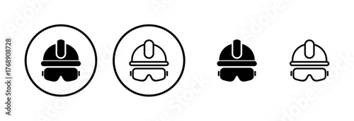 Helmet icon logo design. Motorcycle helmet sign and symbol. Construction helmet icon. Safety helmet