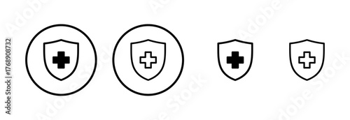Health insurance icon logo design. Insurance health document sign and symbol