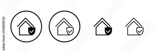 home insurance icon logo design. home protection sign and symbol