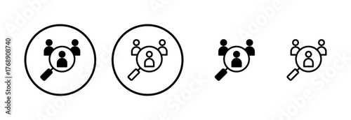 Hiring icon logo design. Search job vacancy sign and symbol. Human resources concept. Recruitment