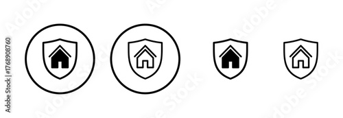 house insurance icon logo design. house protection sign and symbol