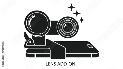 Smartphone lens addon with flash and stars.