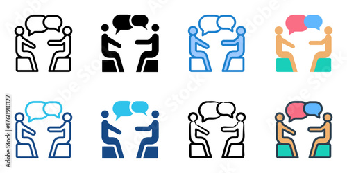 Counseling icon set multiple style vector collection 
