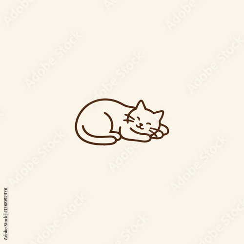Cat logo style icon design template vector illustration