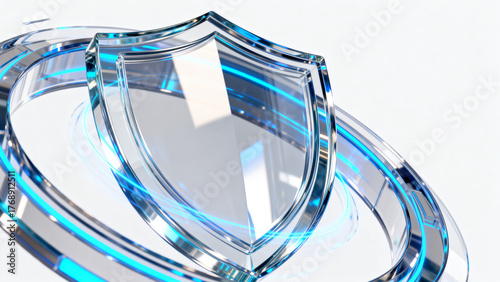 Transparent shield with blue light