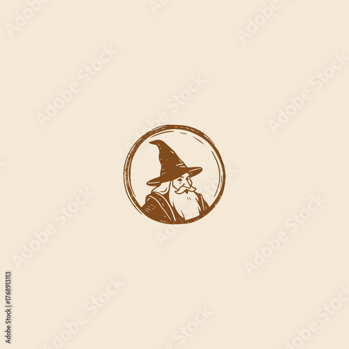 Wizard logo style icon design template vector illustration