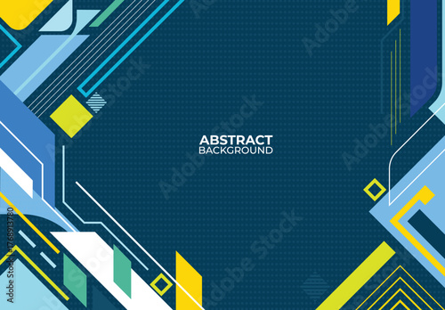 Modern trendy background, Abstract geometric background design,  Geometric blue background