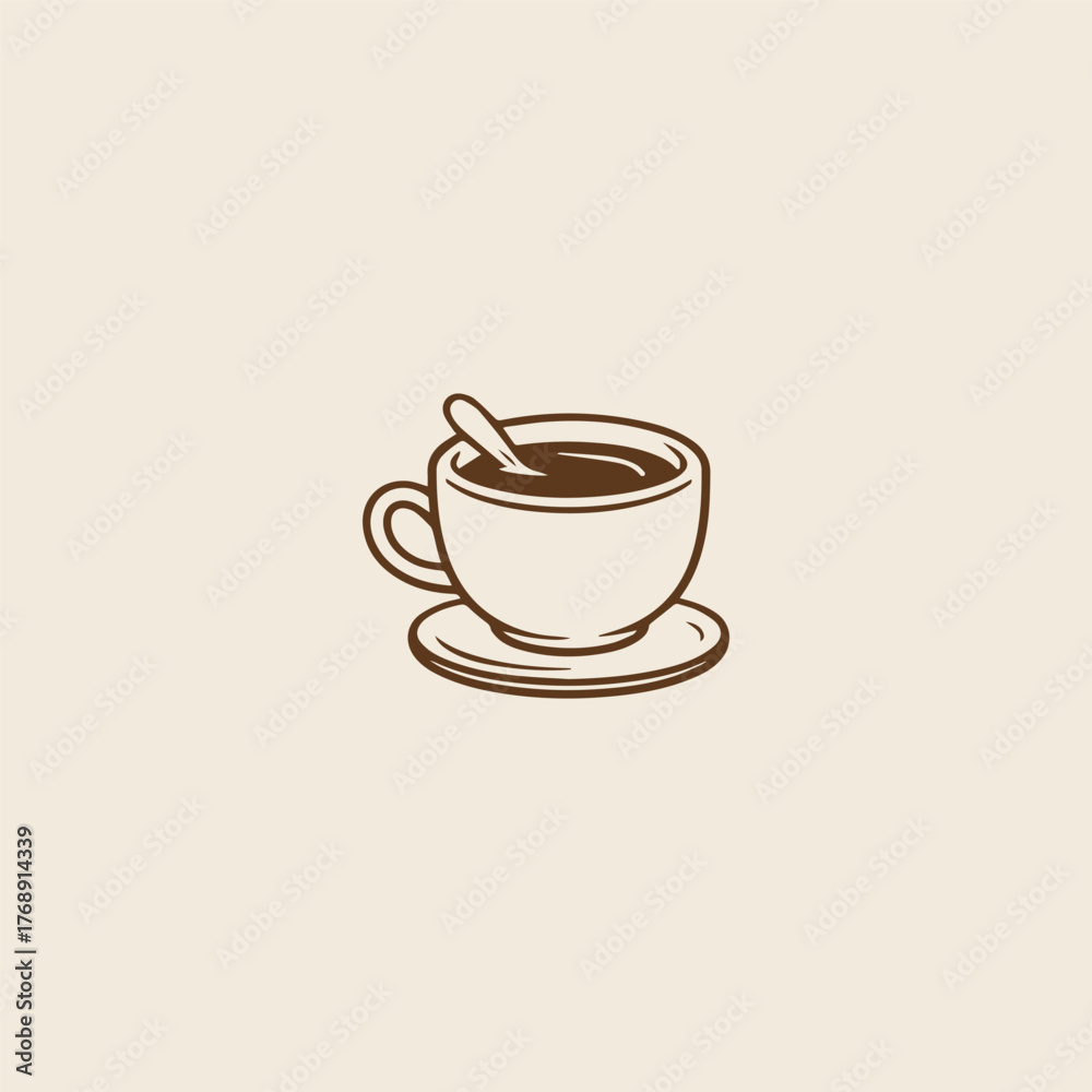 Obraz premium Coffee logo style icon design template vector illustration