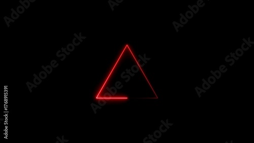 Free Download Red Neon Triangle Outline on Black Background geometric - GFXLoad