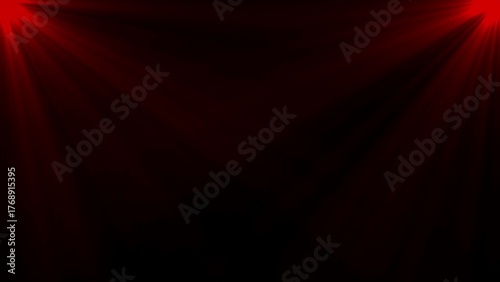 Red Spotlight Beams on Black Background stage