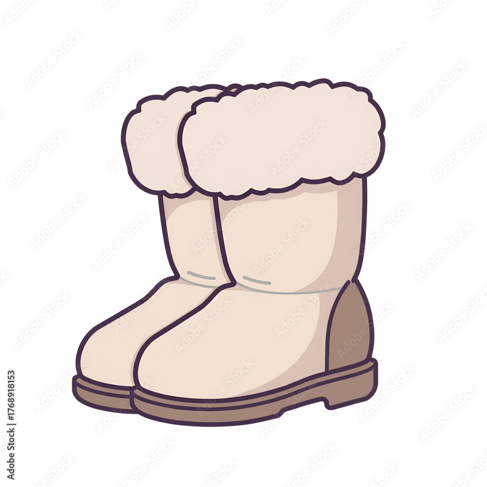 Fototapeta premium Beige Fur Winter Ugg Boots