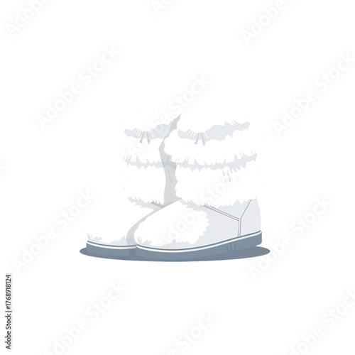 White Fur Winter Snow Boots
