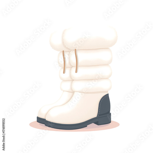 White Fur Winter Snow Boots