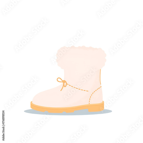 Beige Fur Ankle Boots Winter Footwear
