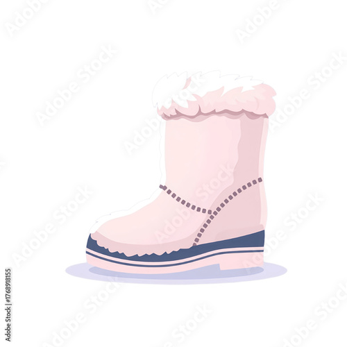 Pink Fur Trimmed Winter Boots