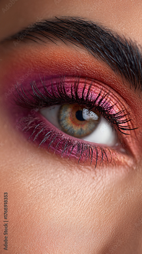 Fototapeta premium Warm sunset orange blending smoothly into fuchsia and dusk purple creating a soft atmospheric gradient background for posters web design and creative layouts