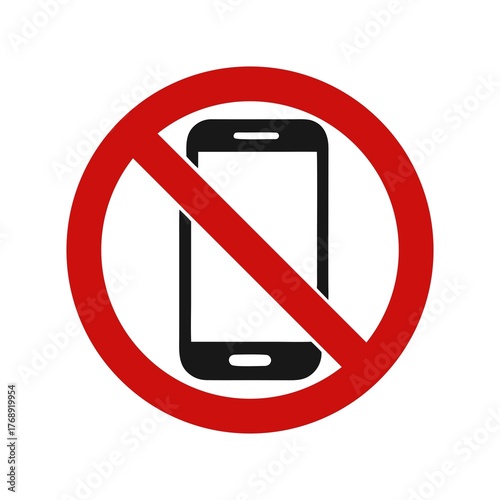 No mobile phone sign prohibited phones crossed out symbol graphic