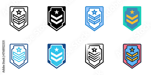 Military icon set multiple style collection 

