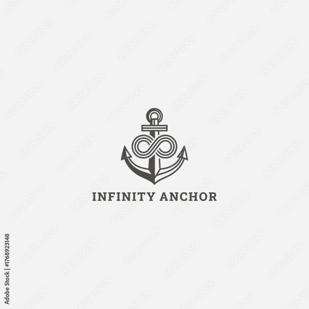 Fototapeta premium Infinity anchor logo template vector illustration design