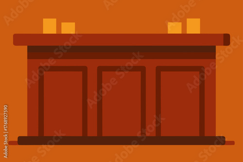 Wooden Bar Counter Top Background Illustration