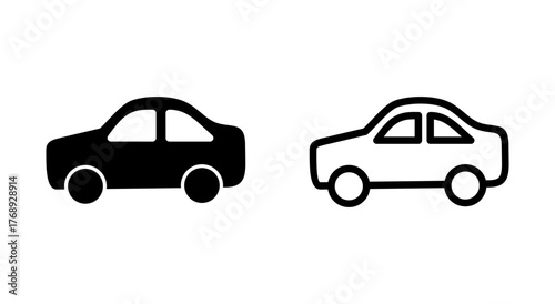 Car icon symbol for apps and websites. car sign and symbol. small sedan
