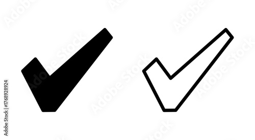 Check mark icon symbol for apps and websites. Tick mark sign and symbol