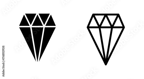 Diamond icon symbol for apps and websites. diamond gems sign and symbol