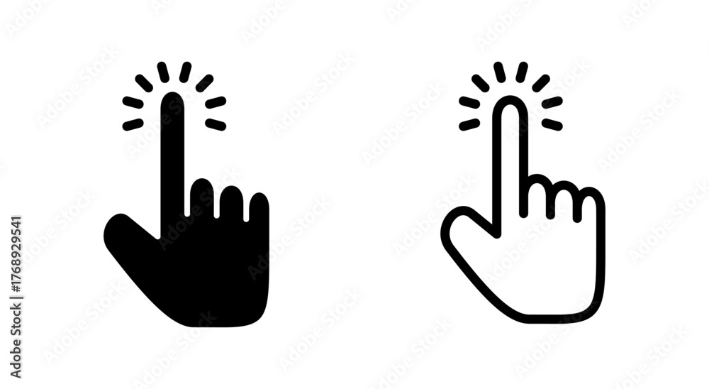 Fototapeta premium Hand cursor icon symbol for apps and websites. cursor sign and symbol. hand cursor icon clik