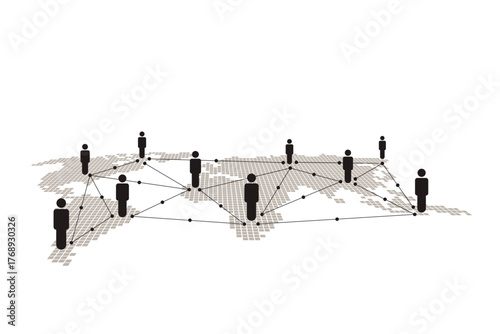 Global network of people, representing worldwide connections, remote work, and international collaboration. It's ideal for topics like global business, remote teams, and social networks.