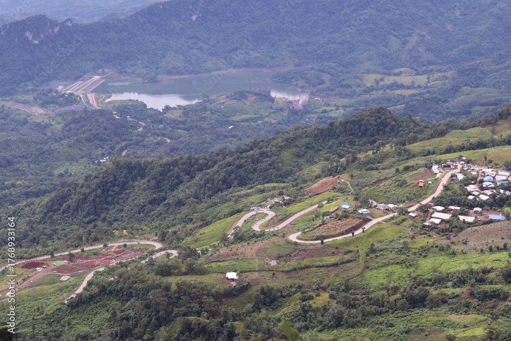 Fototapeta premium village in the mountains