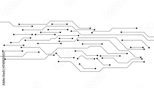 Technology digital circuit board background. Technology black circuit diagram.High-tech connection system on a white background.
