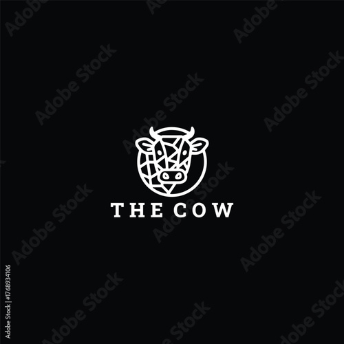 Head cow logo icon design template vector illustration