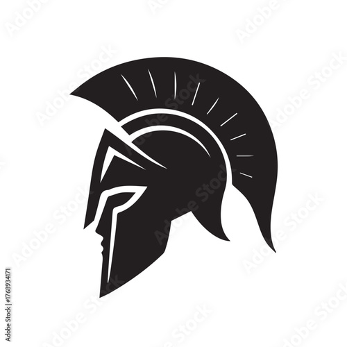 spartan helmet side view logo vector
