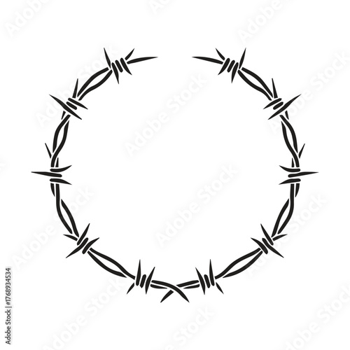 barb wire rounded symbol vector